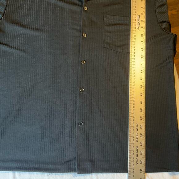 Ym Studio Los Angeles Men’s Short Sleeve Button Down Shirt size L, Solid Black - Picture 6 of 10